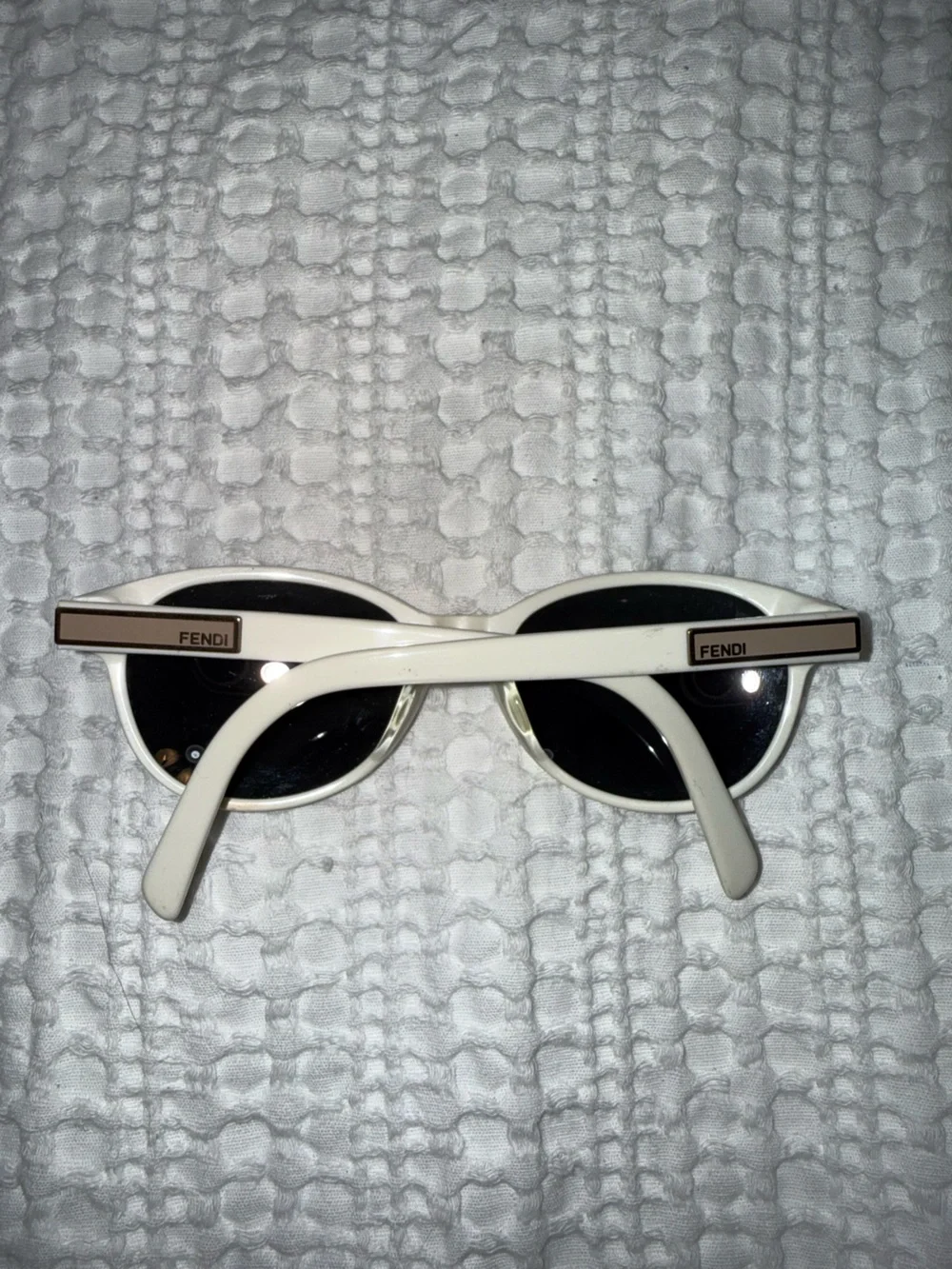 Vintage Fendi sunglasses cream white frame 1980s